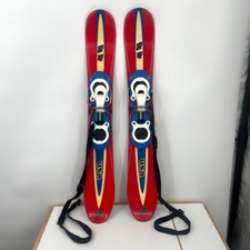 Mini sci vintage K2 Big Air USA lame da neve con attacchi e cinghie rosso/blu
