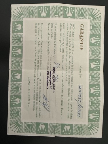 Documento originale rolex - documento,