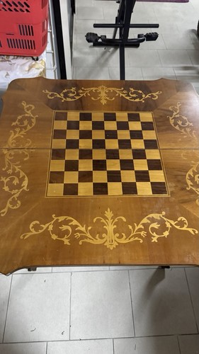 Tavolo gioco intarsiato - tavolo, da