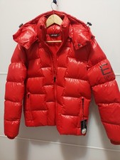 Armani EA7 piumino uomo XS full zip, tasche con zip, cappuccio, VERA piuma