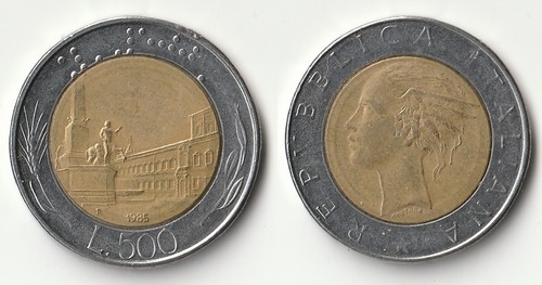 Italy 500 lire coins 1985 - italy,