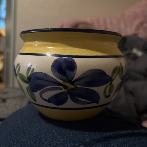 Hand painted ceramic floral - painted,