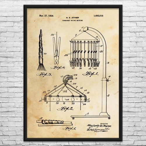 Perm machine patent wall - wall, art