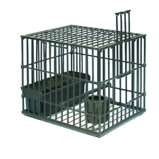 GABBIA TORDO + 1 BEVERINO BERETTI in plastica fondo acciaio 25x30x25