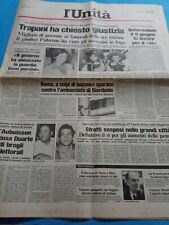 L'UNITA' 1985 STRAGE TRAPANI FUNERALI BARBARA RIZZO BRIGATE ROSSE CRAXI