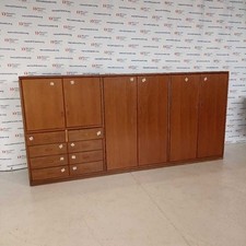 Armadio Vintage 6 Ante con Cassetti Legno Impiallacciato Italia Design Anni 60