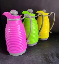 3 THERMOS CARAFFA TERMICA da 1 Litro Caldo Freddo Fucsia Verde Giallo