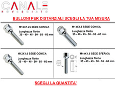 Bullone per distanziali ruota cerchi in lega auto conico sferico (scegli misura)