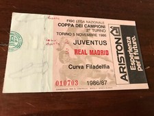 Juventus - Real Madrid 86/87 coppa campioni biglietto ticket 
