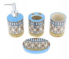 Set 4 Accessori Bagno Ceramica