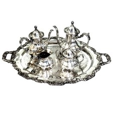 Servizio da tè/caffè completo cinque pezzi vintage Towle Silver Plate 'Granduchessa' 