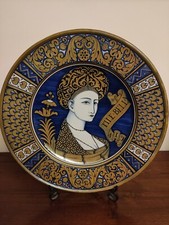 Piatto ceramica maiolica a lustro di Amerigo Lunghi ditta Grazia Deruta 46cm