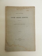 Alcuni cataloghi di antiche librerie piemontesi pubblicati da Antonio Manno.1880