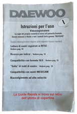 Manuale VCR DAEWOO x gamma  BQ/EQ/VQ - originale - Istruzioni Uso - manutenzione