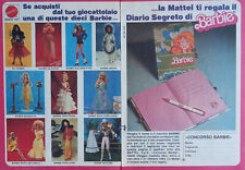 Pubblicità Advertising Italian Clipping 1984 BARBIE Diario Segreto in regalo