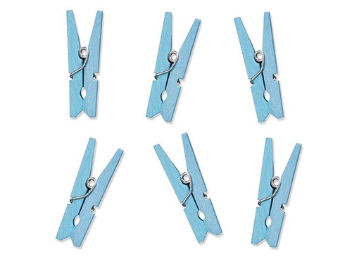 Mollette mini legno celeste - mollette,