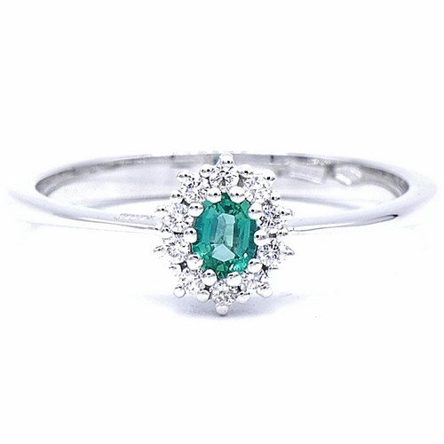 Anello rosetta con smeraldo - anello,