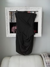 Abito Imperial grigio stretch tubino elasticizzato rouches vestito smanicato