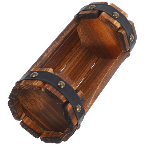 Portavasi esterno botte legno - ,
