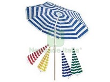 1PZ OMBRELLONE DA SPIAGGIA IN COTONE TONDO CM.200 COLORE BIANCO BLU: