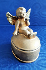 Scatolina di ceramica dorata con putto e candela - SIA Collection - VINTAGE