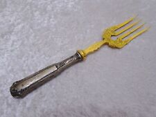Antico Pesce Forchetta di Servizio Maniglia 800er Argento - Stahlzinken Oro -