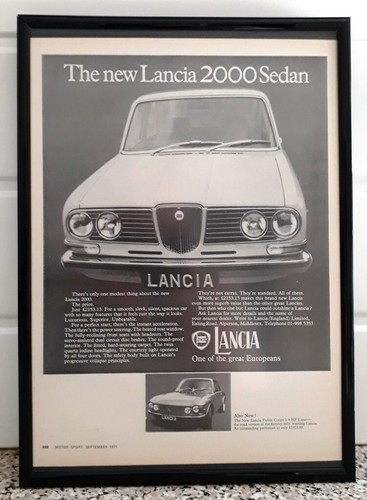 Framed original classic car - framed, ad
