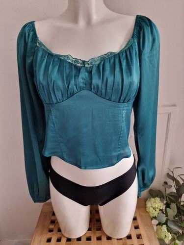 Top hollister raso verde - top,