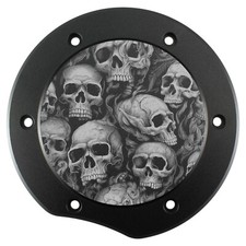 Coperchio motore anteriore sinistro - Skull Party - Nero → Yamaha XVS 1300 Custom