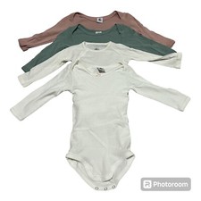 PROMO! Set / Lotto 4 body Petit Bateau bimba 12 mesi/74 cm Cotone Maniche Lunghe