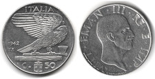 Italia 50 centesimi, 1942