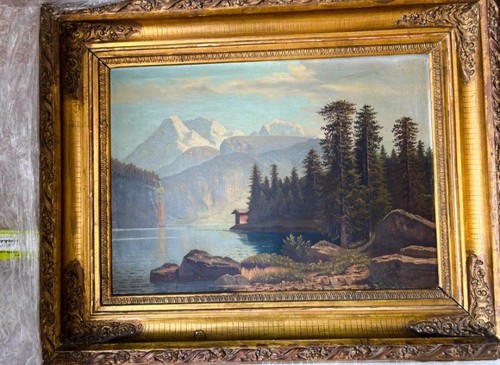 Antico dipinto olio 1872