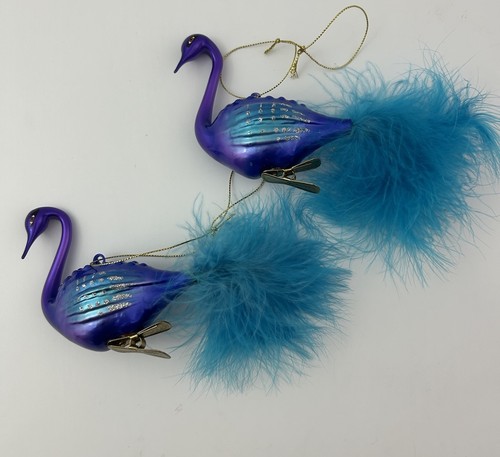 Clip vetro cigno pavone - clip,