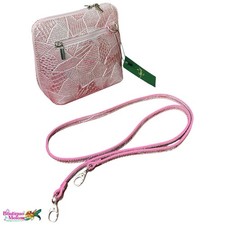 Borsa a tracolla piccola Itapelle Roma Italy Vera Pelle nuova con etichetta rosa argento