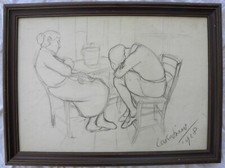 Arturo Cavicchini (Ostiglia Mantova 1907-1942) Donne in cucina anno 1928