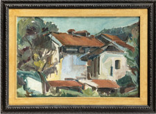 DOMENICO VALINOTTI (1899-1962) Quadro Dipinto OLIO SU Tela PAESAGGIO in Cornice