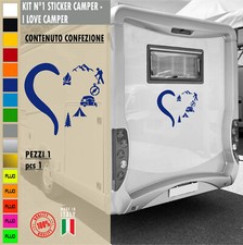 Adesivi camper CUORE TENDA CAMPEGGIO NATURA caravan roulotte accessori cod.1836