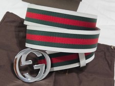 Cintura Gucci bianca verde