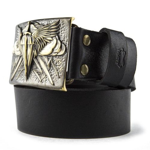 Leather belt with - , buckle