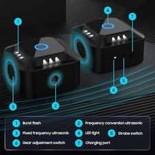 Dispositivo Ultrasuoni topi con Luci Stroboscopiche e PIR, Repellente Ultrasuon