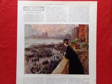 Stampa del 1925 Vincenzo Irolli Le Regate Giardino di Angelo Rescalli