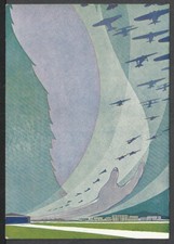 cartolina futurista ARMA AERONAUTICA - anni '30 - firmata Giulio Ferrari