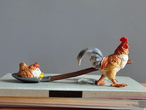 Statua coppia amanti del - , pollo
