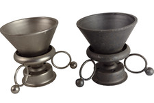 WW2 Trench Art ? Unknown Object Metal Pair 8cm