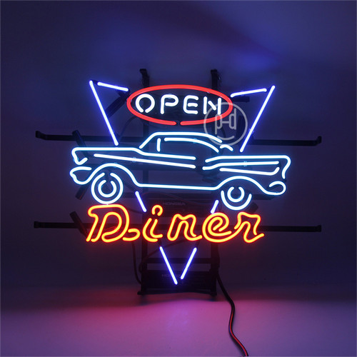Car open x15 neon - open, sign