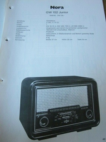 Schema radio nora - nora, 152