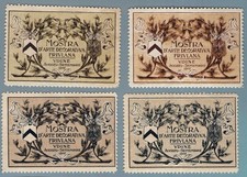 EI0162 Poster Francobollo Italia - Udine 1907 Friuli Esposizione delle Arti Decorative