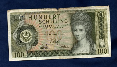 Austria 1969 banconota 100 - 1969,