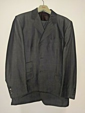 COMPLETO GRIGIO SCURO GIACCA E PANTALONI NUOVA BELLUCCI  TG 54 100% LANA