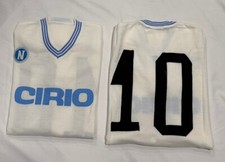 Maglia MARADONA NAPOLI Cirio 10 1984/85 Lanetta Numero Cucito Vintage Bianca